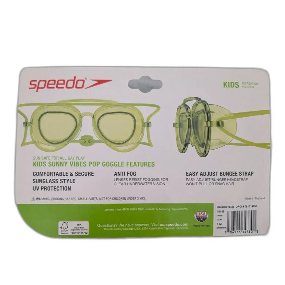 Speedo Swim Goggles Sunglass Style Kids Ages 3-6